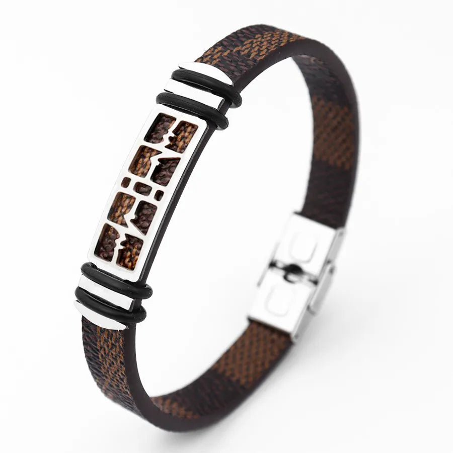 Retro Punk Animal rope Titanium Steel Plating Men's Bangle Men Cord & Leather Bracelets