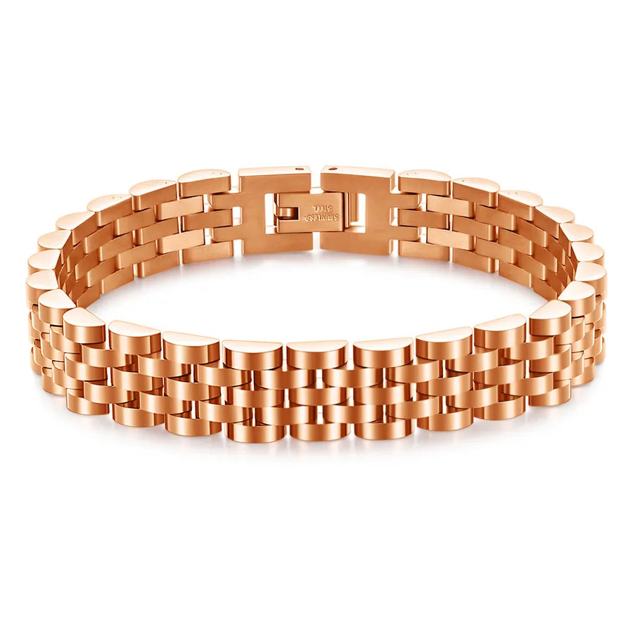 simple style solid color titanium steel plating unisex bracelets