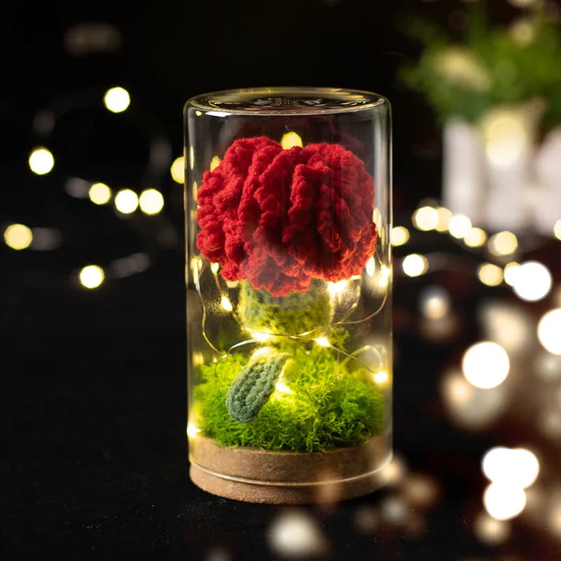 Handmade Solid Color Knit Artificial flowers