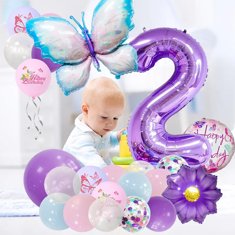 Casual Cute Letter Butterfly Aluminum Film Birthday Festival Balloons