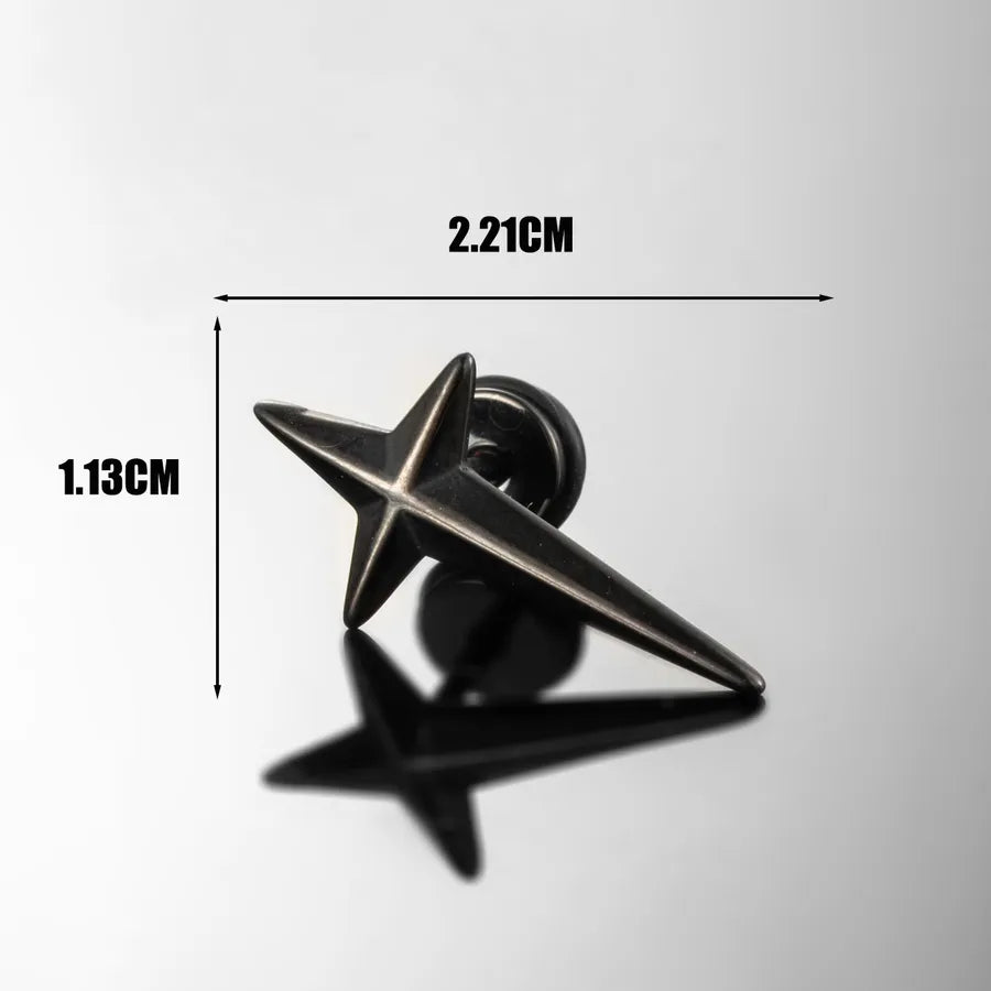 1 Piece Hip-Hop Rock Cross Dragon 316 Stainless Steel  Ear Studs