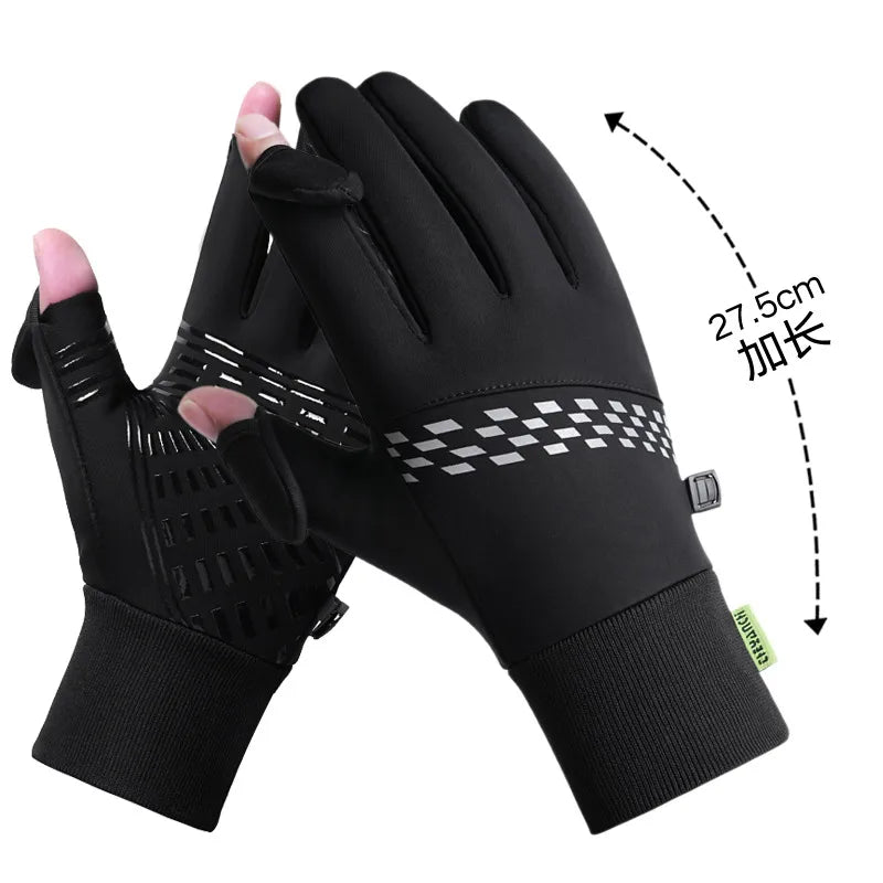 Cycling gloves winter Q9063 Waterproof warm velvet touch screen windproof motorcycle fitness outdoor sports gloves