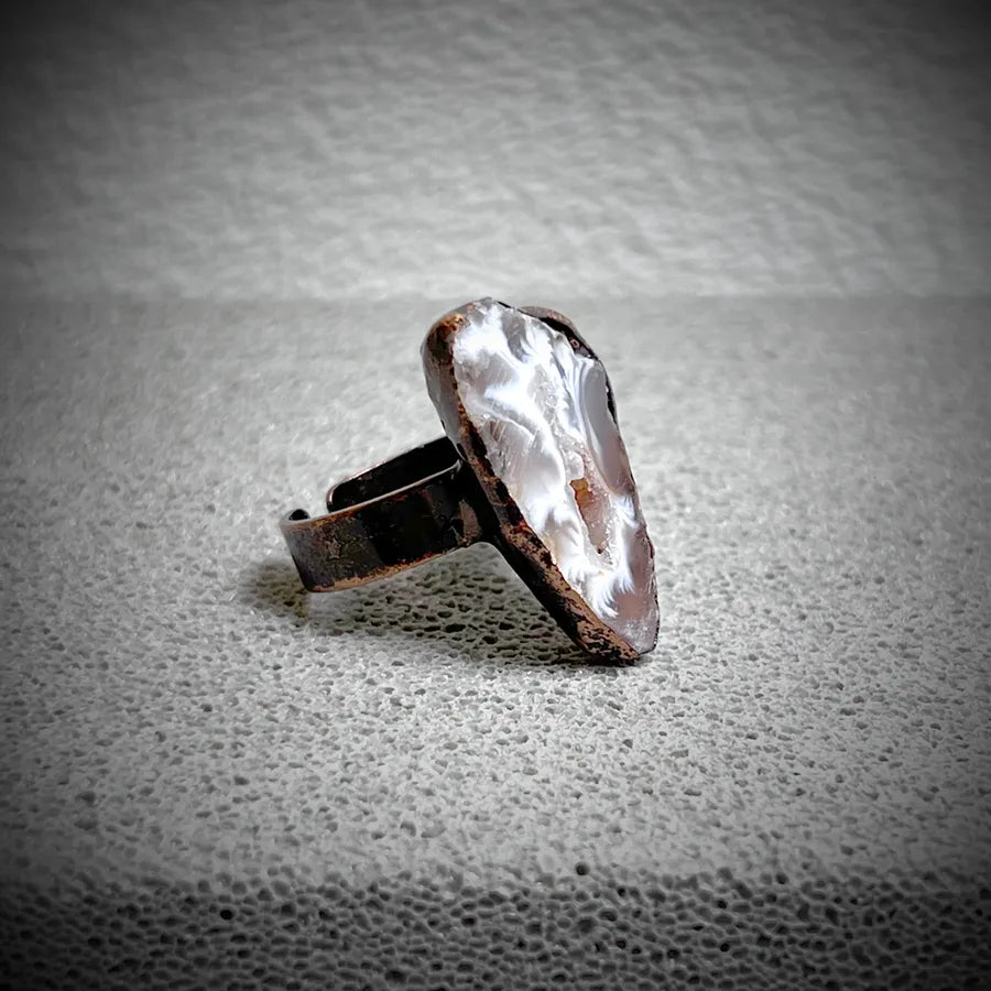 Vintage Style Novelty Simple Style Asymmetrical Irregular natural stone Stone Asymmetrical Irregular Crystal Gem Crystal Birthstone Women's Open Rings
