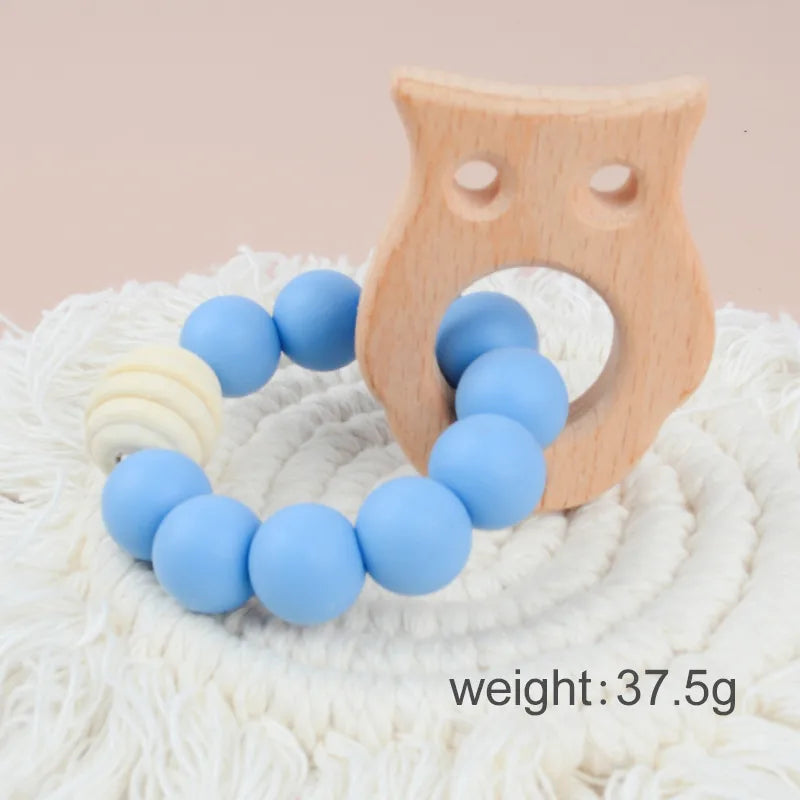cute solid color beech silicone teething stick baby accessories