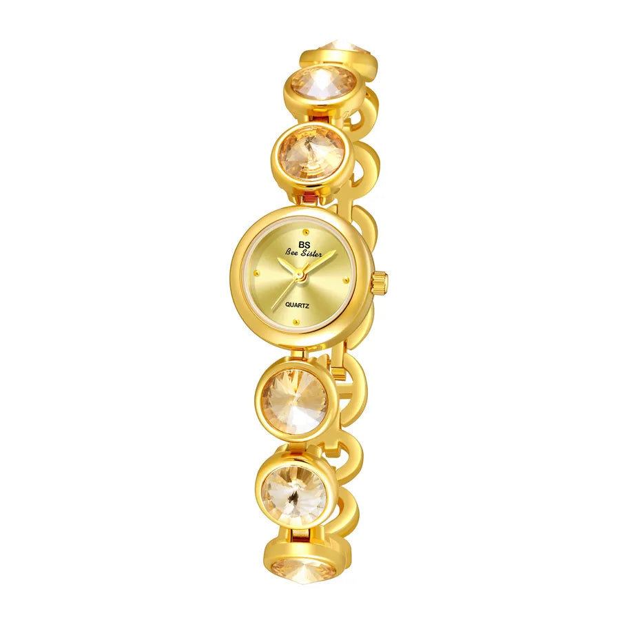Elegant Color Block Solid Color Jewelry Buckle Quartz Watch Women's Watches