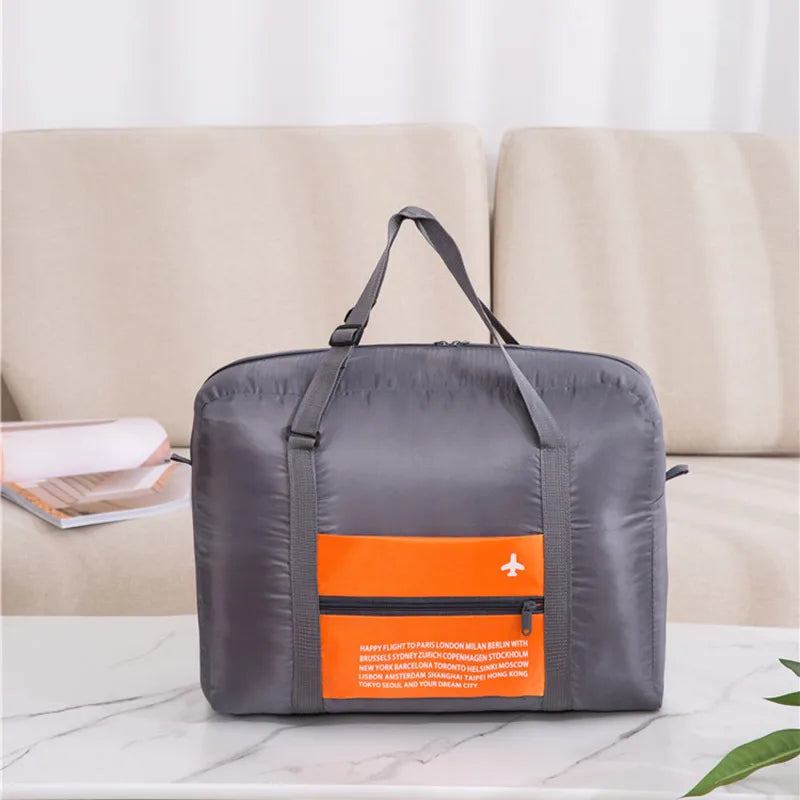 casual vacation solid color polyester travel bags