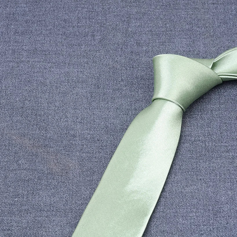 formal solid color polyester satin unisex tie