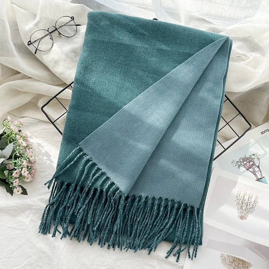 Unisex Sweet Simple Style Solid Color Imitation cashmere Polyester Scarf