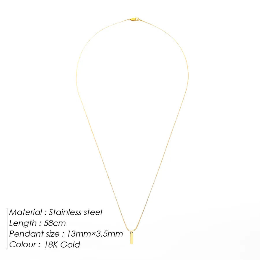 Wholesale Jewelry French Style Classic Style Cool Style Solid Color 304 Stainless Steel 18K Gold Plated White Gold Plated Pendant Necklace