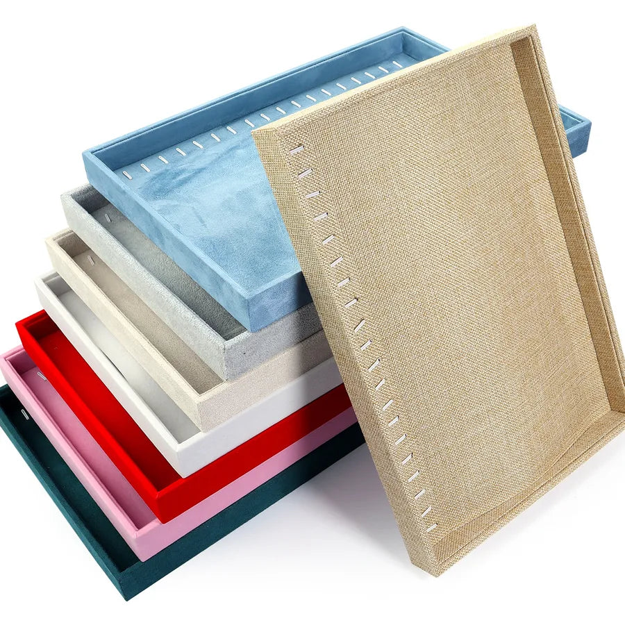 Jewelry Storage Plate Necklace Bracelet Earring DIY Handmade Weaving Square Pattern Cloth Jewelry Display Tray For Selling And Inspection
