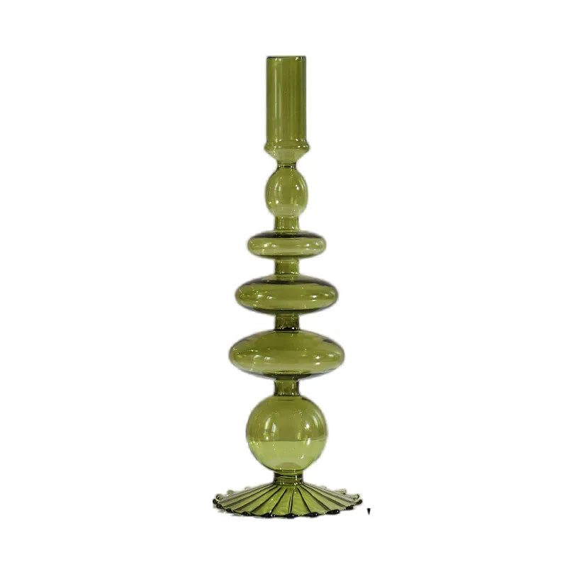 Artistic Geometric Glass candlestick Artificial Decorations