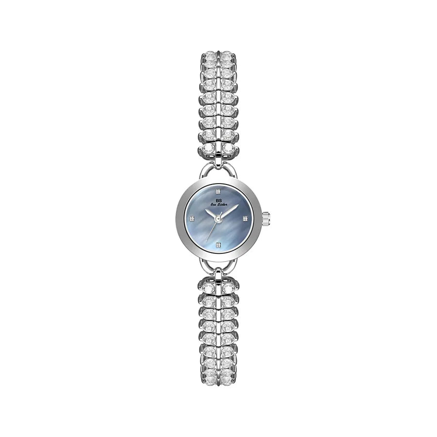 Elegant Zirconia Starry Sky Quartz Watch BS Brand Fashionable Vintage Gold Grain Small Luxury Wristwatch FA1881 Mineral Glass