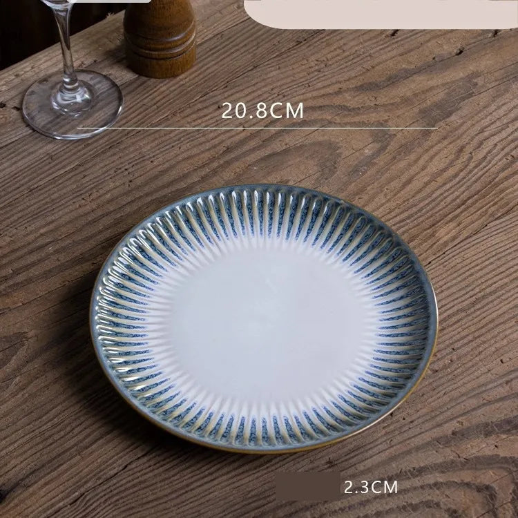 Retro Solid Color Flower ceramics Tableware 1 Piece