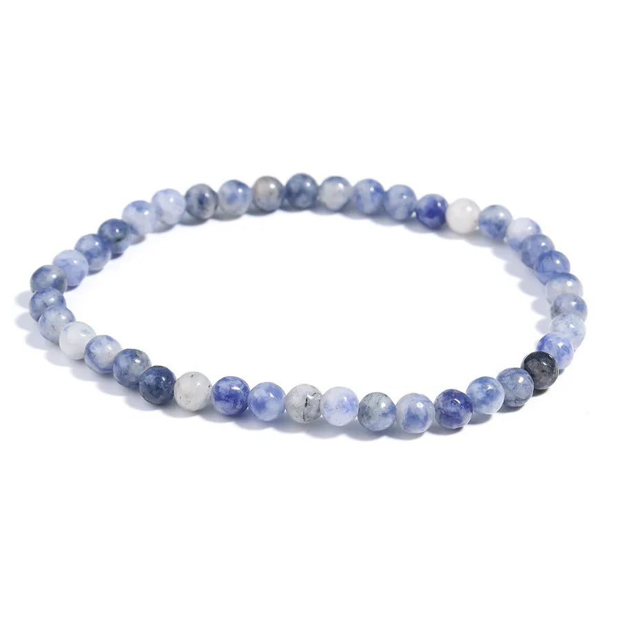 Explosions 4mm Natural Stone Mini Energy Bracelet Women's Gone Beads Semi-precious Stacked Jewelry Bracelet