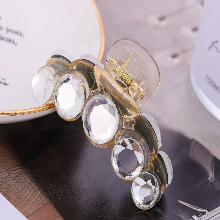 Elegant Women's Geometric Artificial Crystal Metal Hair Claws