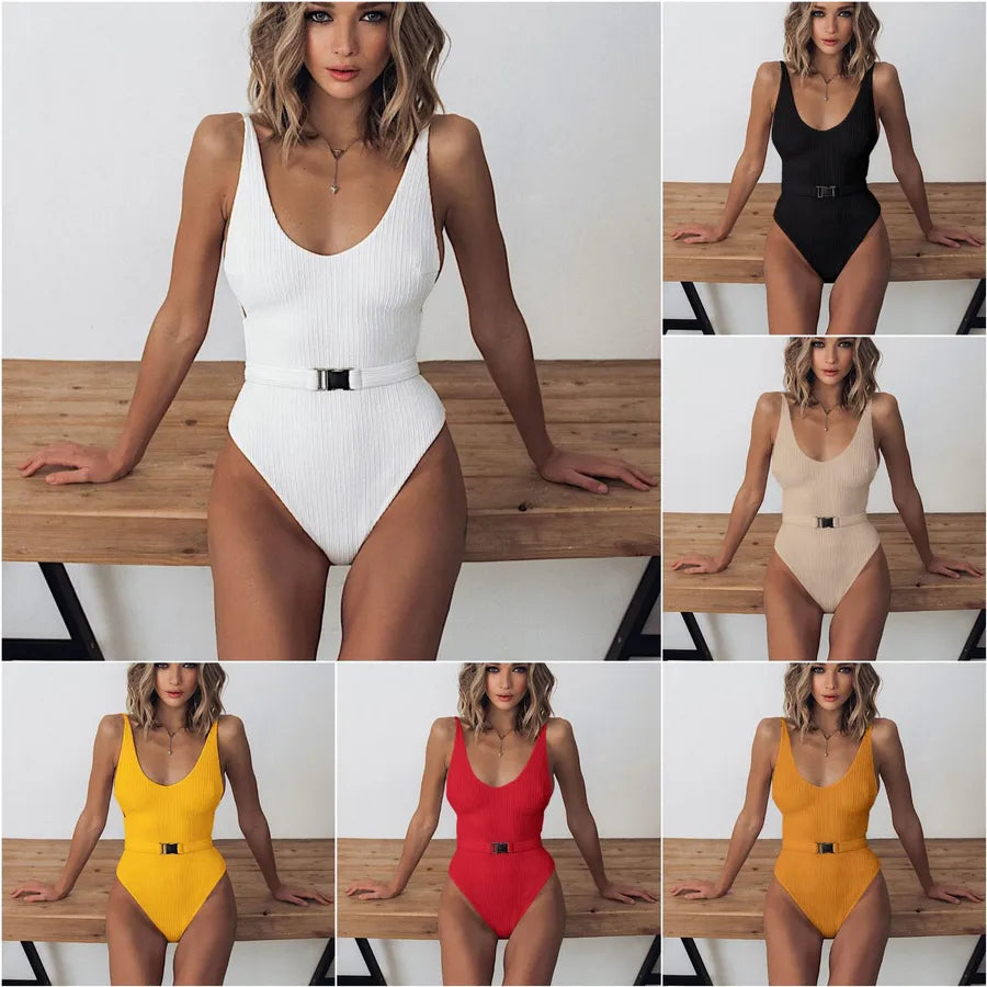 Women's Basic Modern Style Solid Color 1 Piece One Piece Swimwear