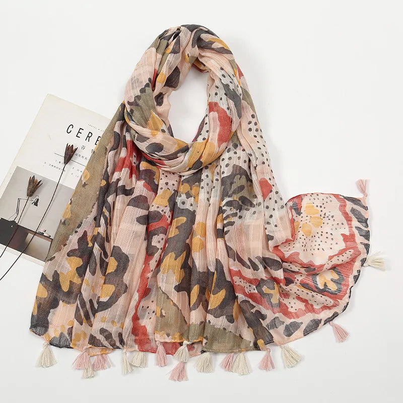Women's Vacation Simple Style Color Block Polyester Silk Scarf