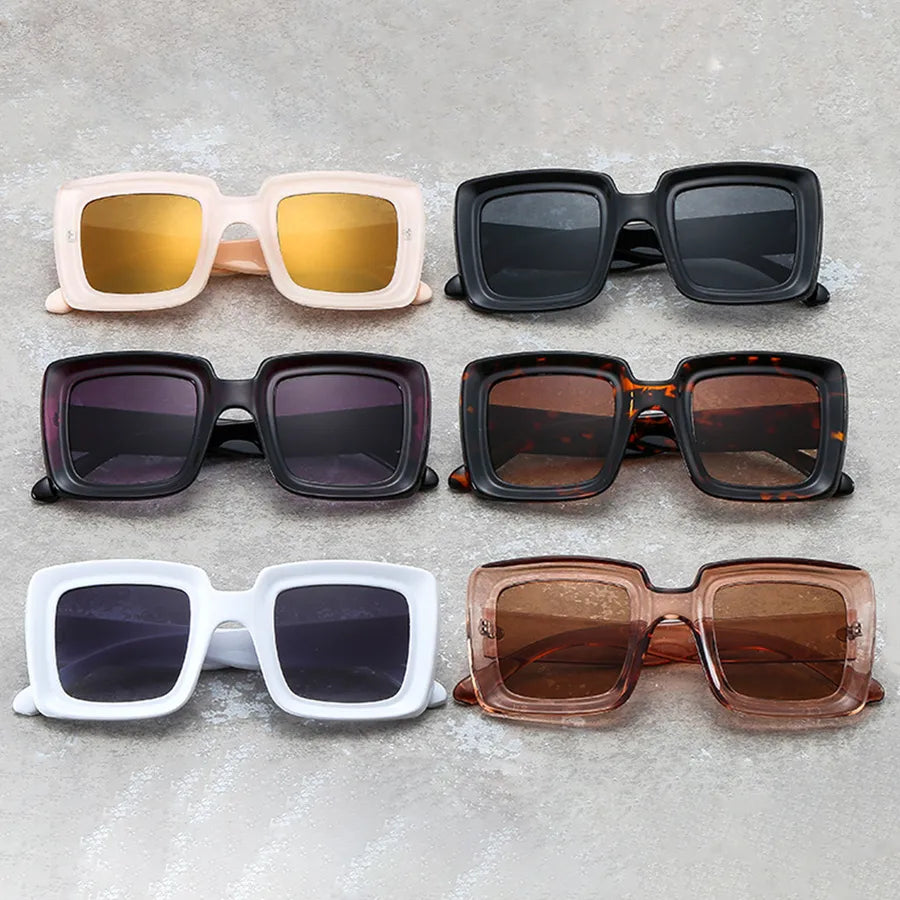 exaggerated solid color pc square full frame men's sunglasses