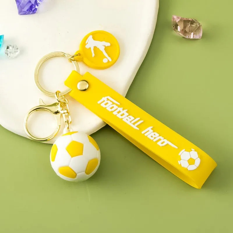fashion letter football pvc unisex bag pendant keychain 1 piece