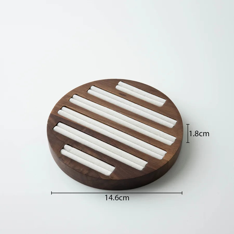 Walnut Jewelry Display Stand Bracelet Necklace Earring Rack Ring Holder Jewelry Tray Combination Fashion Accessory Showcase