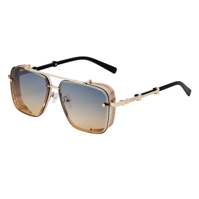 Retro Classic Style Geometric Pc Square Full Frame Men's Sunglasses