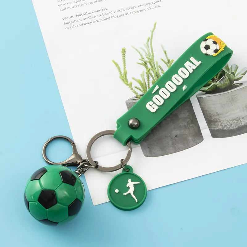 fashion letter football pvc unisex bag pendant keychain 1 piece