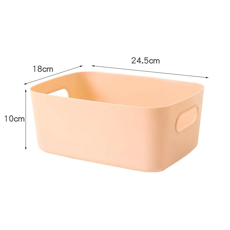 Simple Style Color Block Solid Color Plastic Storage Basket
