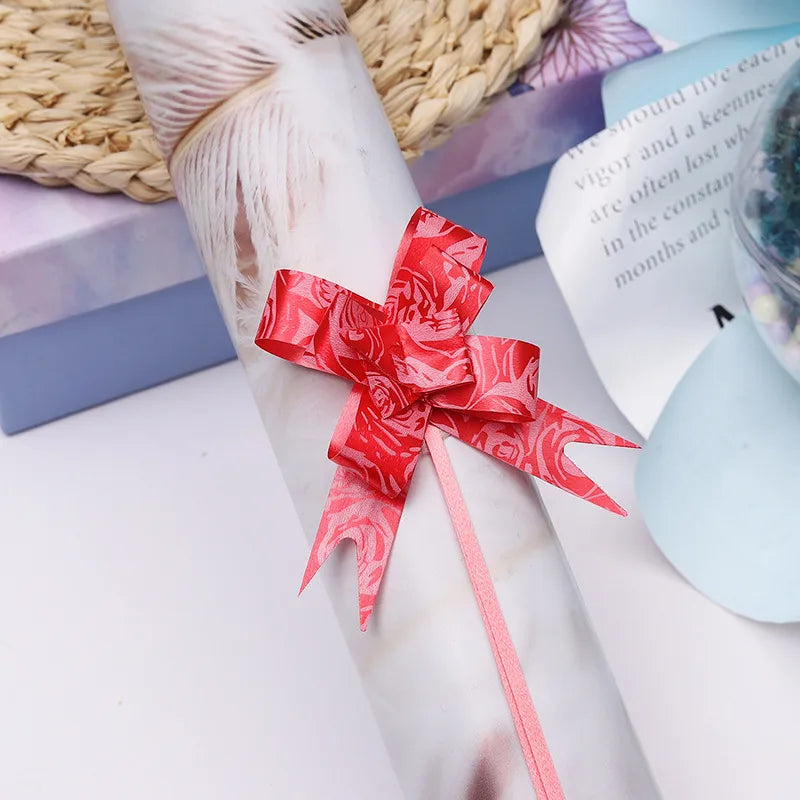 Free Shipping 15# Trumpeter Flower Christmas Holiday Decoration Gift Packaging PP Plastic Flower Bow Ribbon