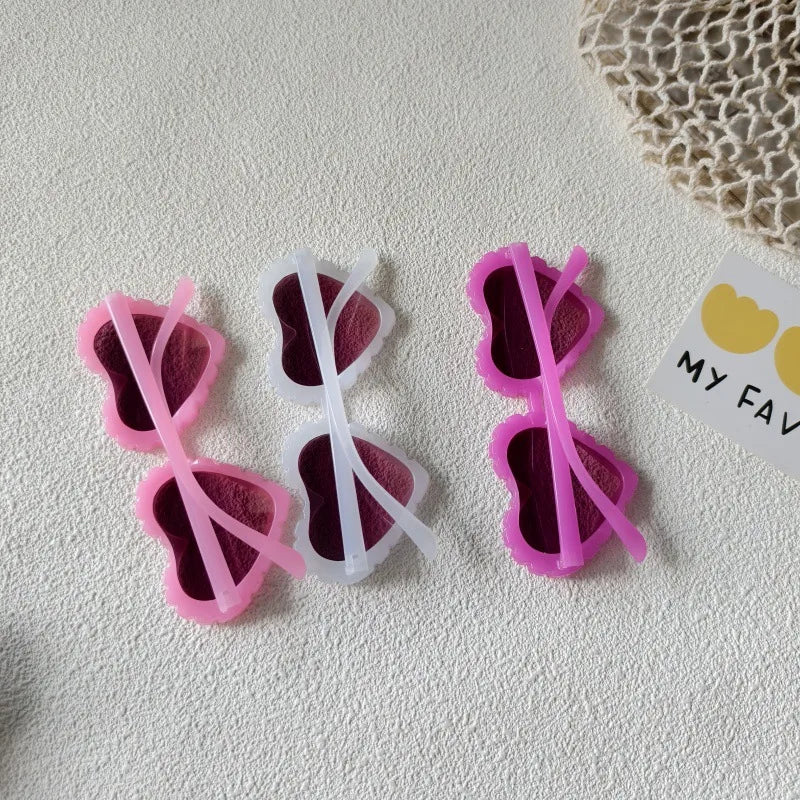 Sweet Simple Style Heart Shape UV400 Protection Resin Special-Shaped Mirror Full Frame Kids Sunglasses