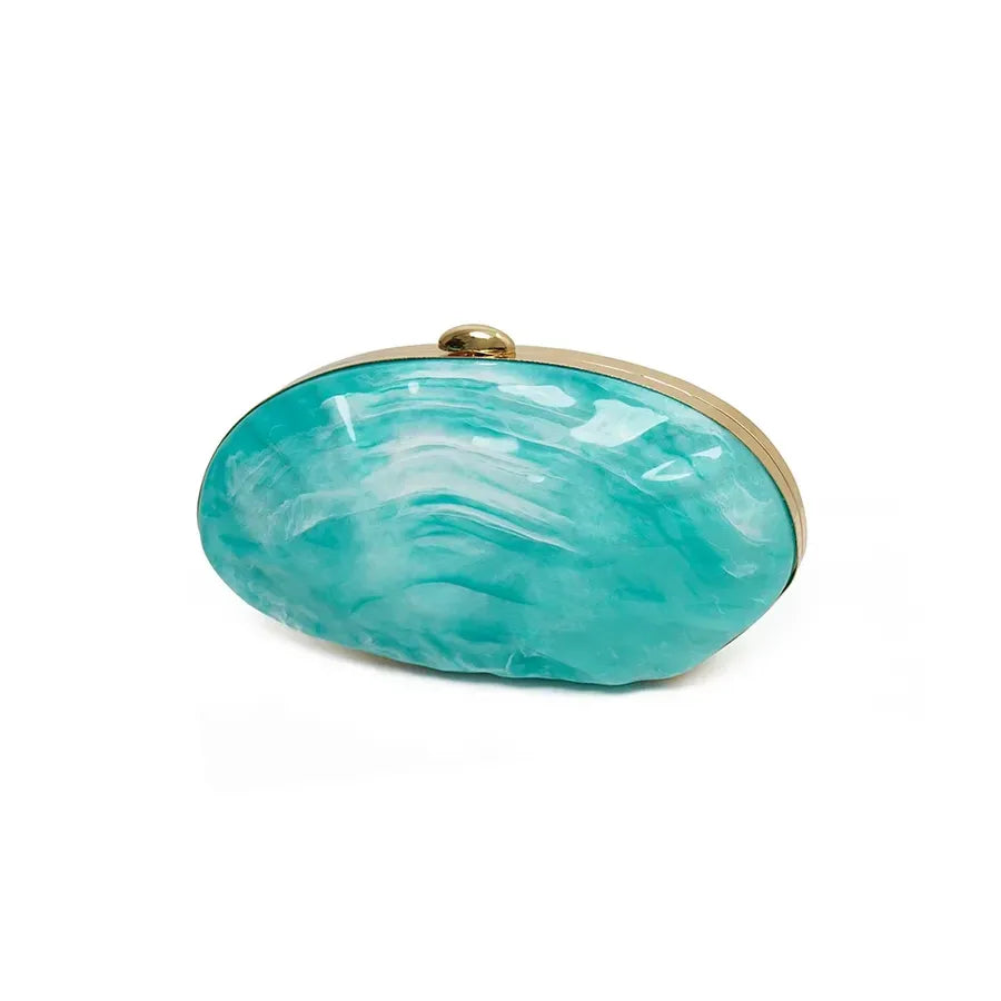 Fashion French Marble Lock Box Bag Acrylic Shell Bag Banquet Goose Egg Box Hand Crossbody Bag