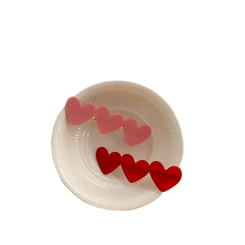 IG Style Sweet Women's Heart Shape Acetic acid sheets Metal Hair Clip