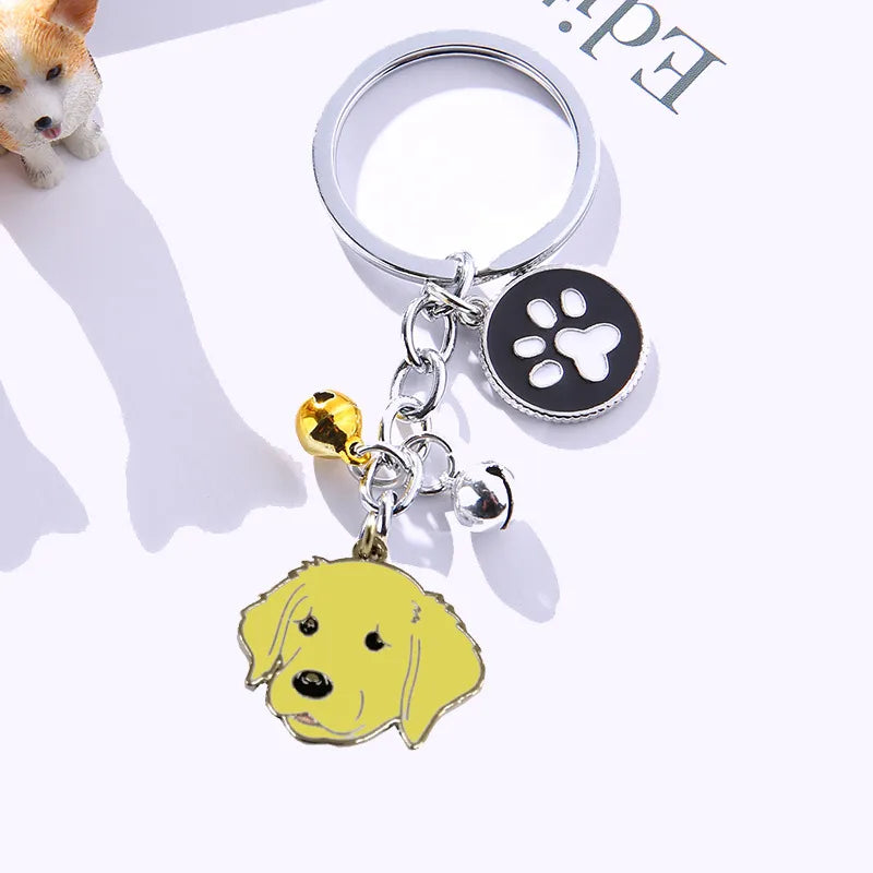 fashion dog metal unisex bag pendant keychain 1 piece
