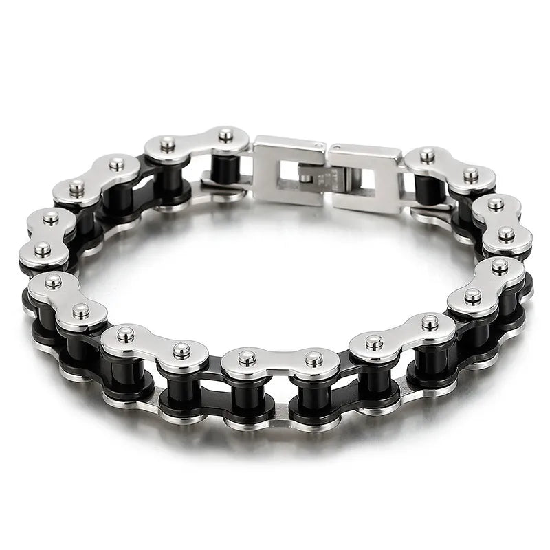 Hip-Hop Solid Color Stainless Steel 18K Gold Plated Men's Bracelets