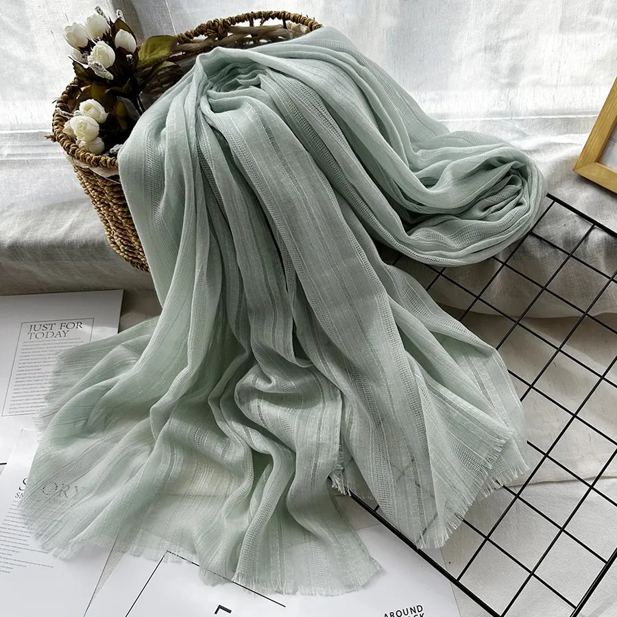 women's elegant gradient color cotton scarves & gloves