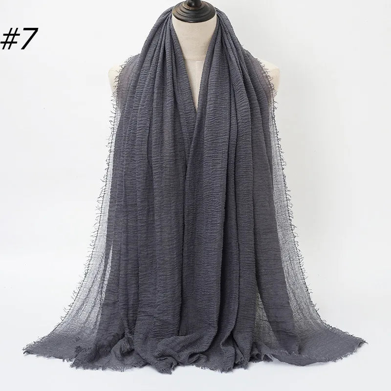 fashion solid color cotton pashmina scarves