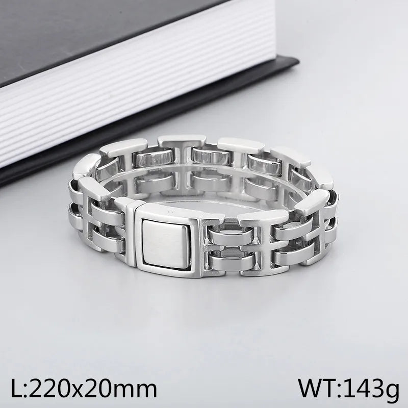 Simple Style Streetwear Solid Color Stainless Steel Men's Bracelets