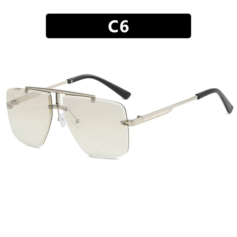 Hip-Hop Punk Streetwear Gradient Color Pc Polygon Frameless Men's Sunglasses