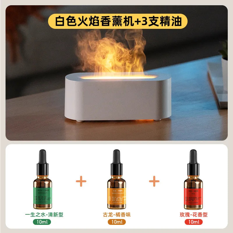colorful 3d simulation flame aromatherapy Machine usb home office atmosphere air humidifying flame humidifier
