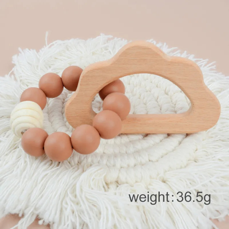 cute solid color beech silicone teething stick baby accessories