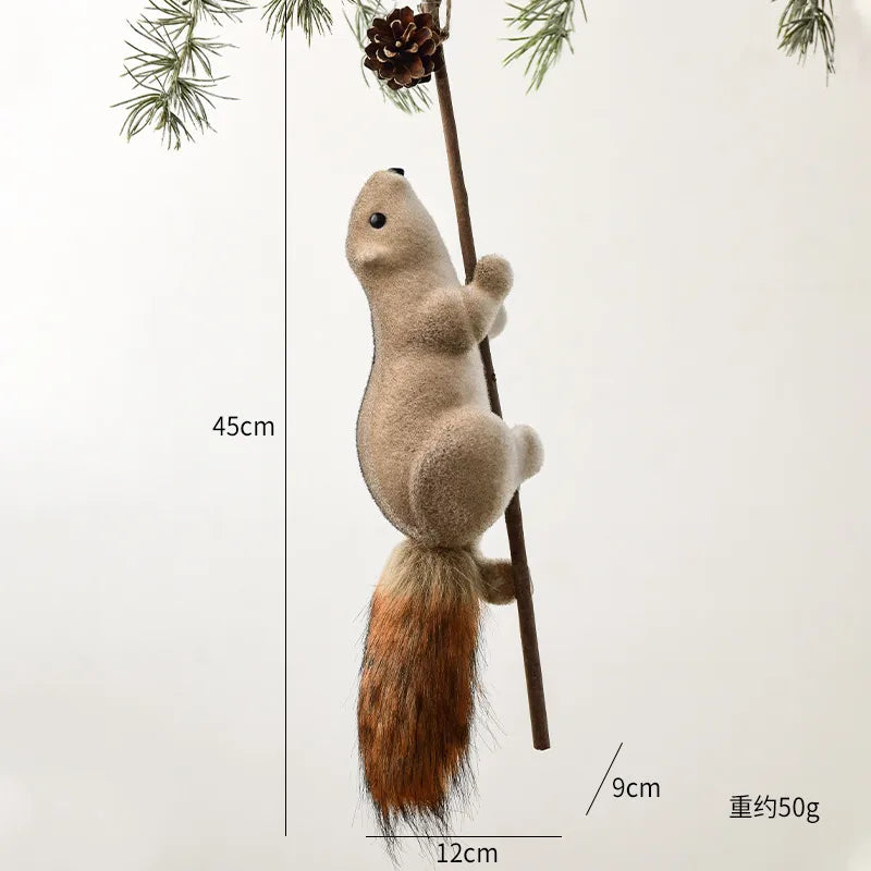 Creative Squirrel Christmas Decoration Small Hanging Ornament Realistic squirrel design Perfect gift for holiday decoration