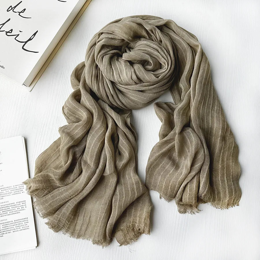 women's elegant gradient color cotton scarves & gloves