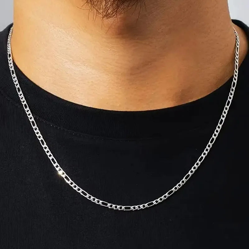 Hip-Hop Solid Color 304 Stainless Steel Men's Necklace Men Chain Necklaces