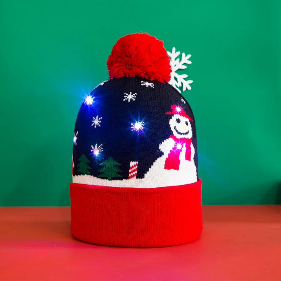 Unisex Casual Cute Santa Claus Snowman Eaveless Wool Cap