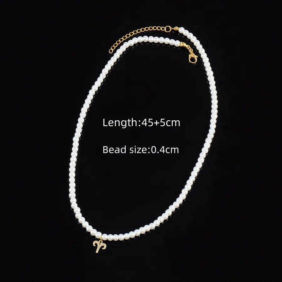 Casual Elegant Classic Style Constellation Artificial Pearl Copper Beaded Chain Beaded Necklaces Wholesale