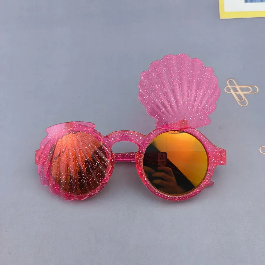 Cute Novelty Shell Ac Round Frame Full Frame Kids Sunglasses