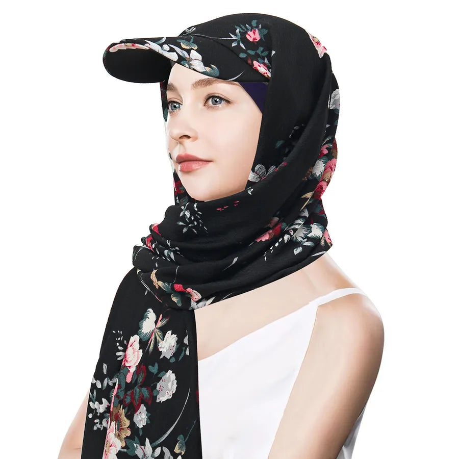 New Style Pure Color Women's Scarf Hat Middle East All-Match Overhead Muslim Headscarf Cap Spring Summer Autumn Winter