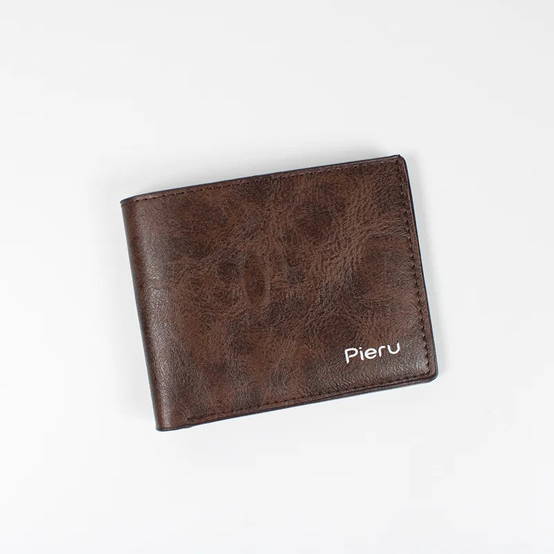 Men's Solid Color Pu Leather Open Small Wallets