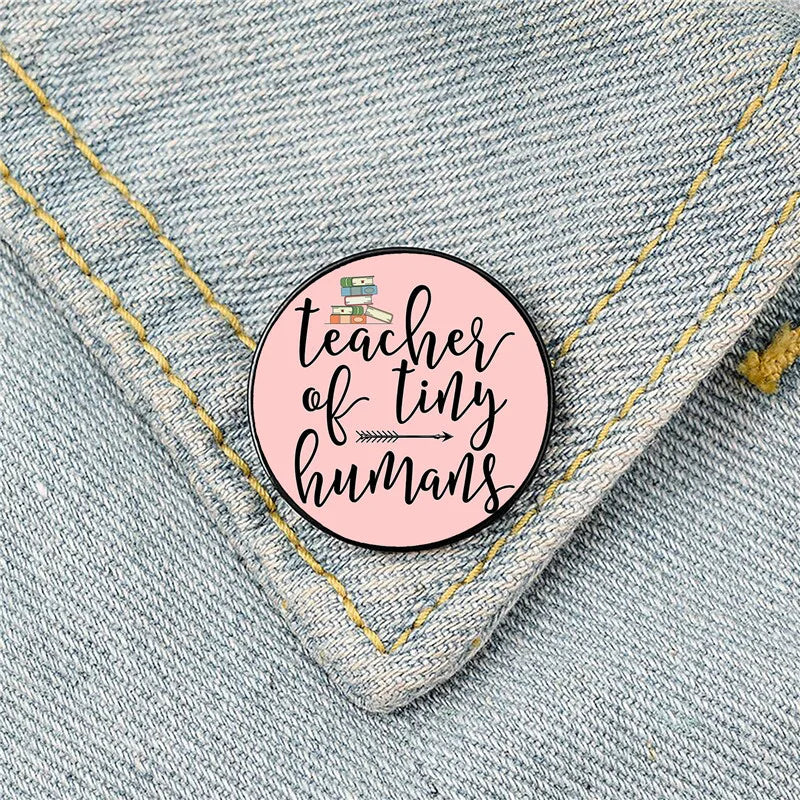 Modern Style Pin Letter Metal Printing Unisex Brooches
