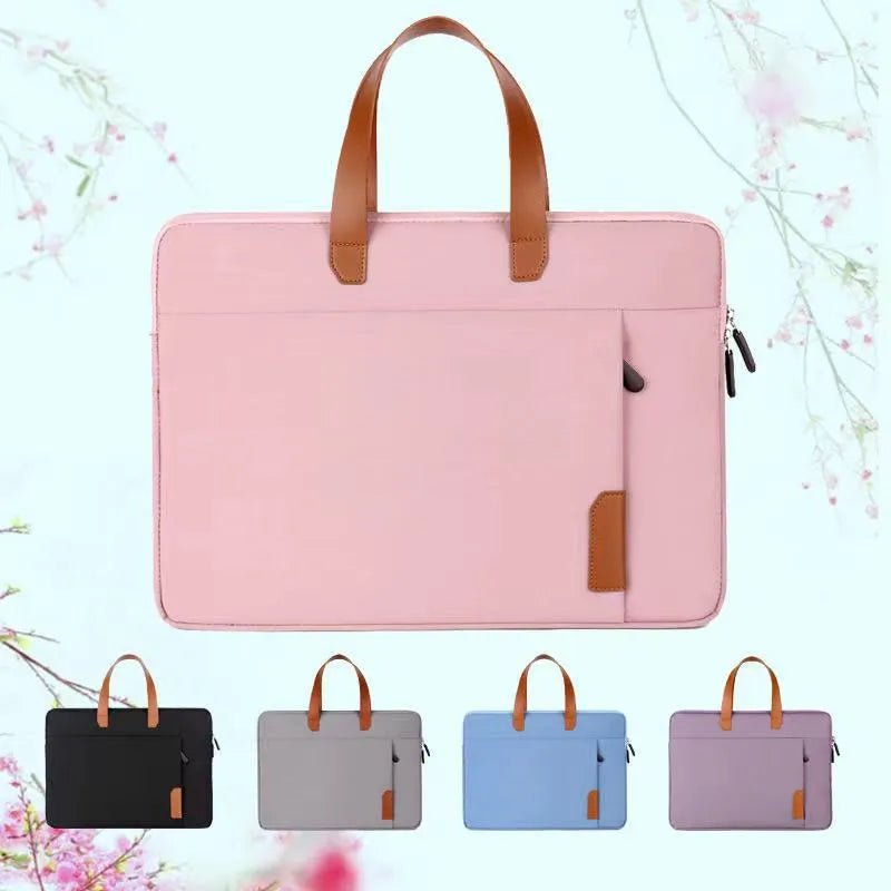 women's basic solid color oxford cloth briefcases