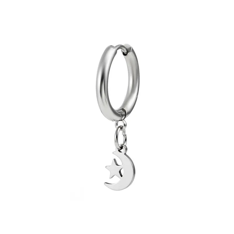 fashion cross heart shape stainless steel polishing drop earrings 1 piece